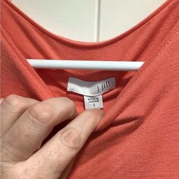 J. Jill Coral Sleeveless Empire Waist Pleated Jersey Knit Midi Tank Dress Size S - Picture 3 of 5